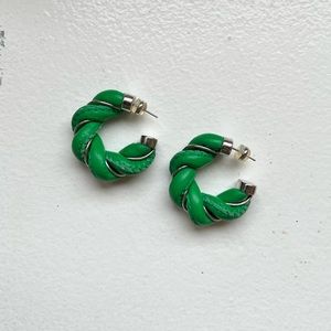Bottega-inspired leather twist hoops
